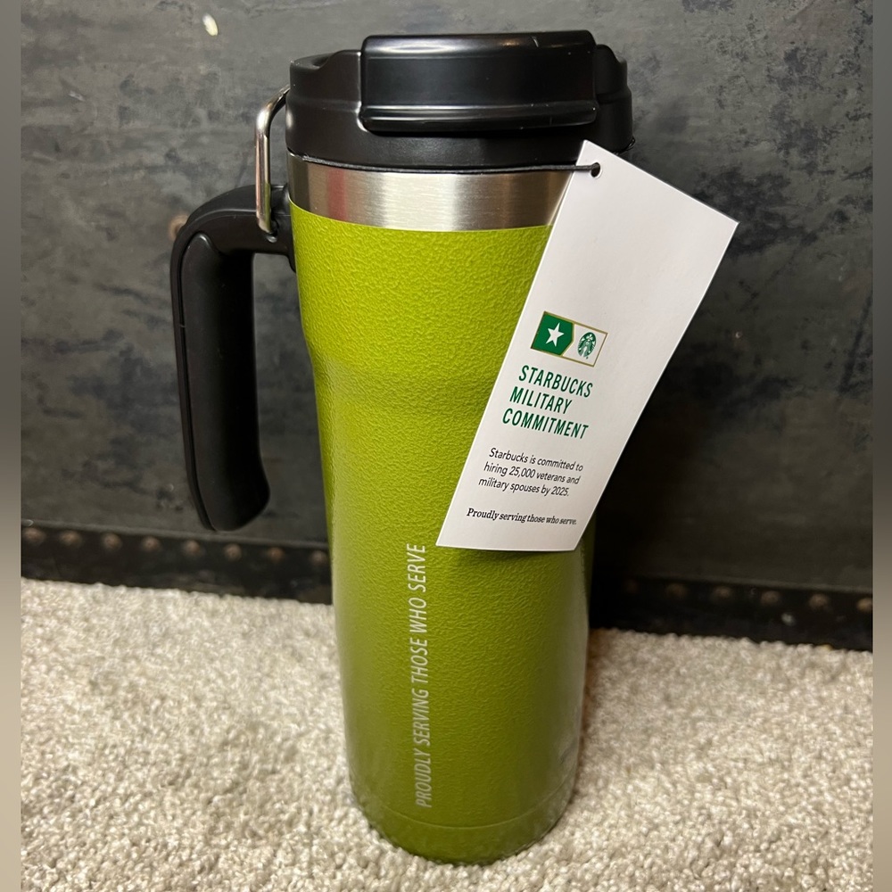 Starbucks Stanley Army Military Commitment Hammered Stainless Steel Tumbler